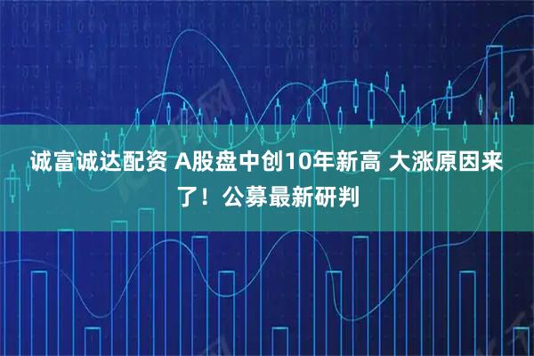 诚富诚达配资 A股盘中创10年新高 大涨原因来了！公募最新研判